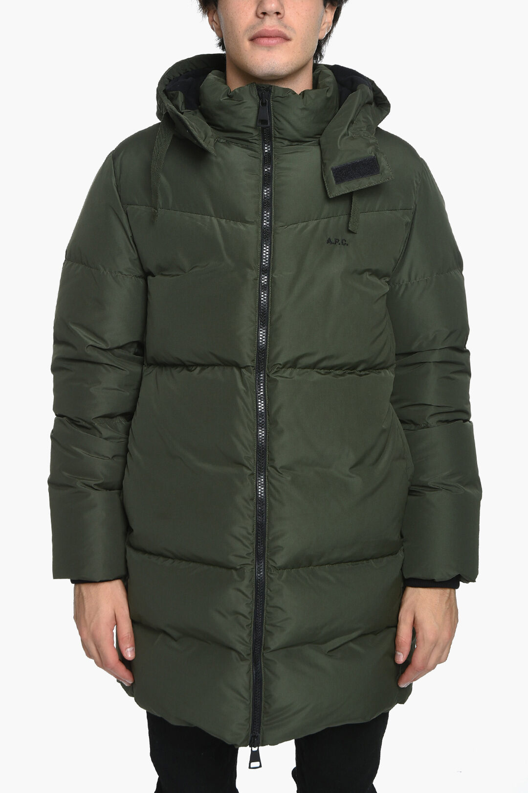A.P.C. Solid Color Down Jacket with Hood men Glamood Outlet