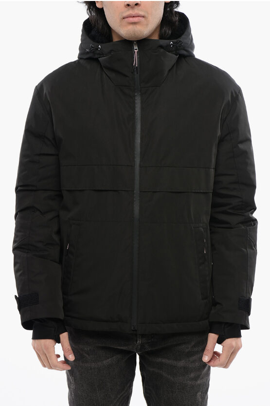 YVES SALOMON SOLID COLOR DOWN JACKET WITH REAL FUR DETAIL