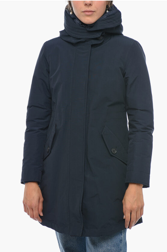 Woolrich Solid Color Down Jacket With Removable Inner