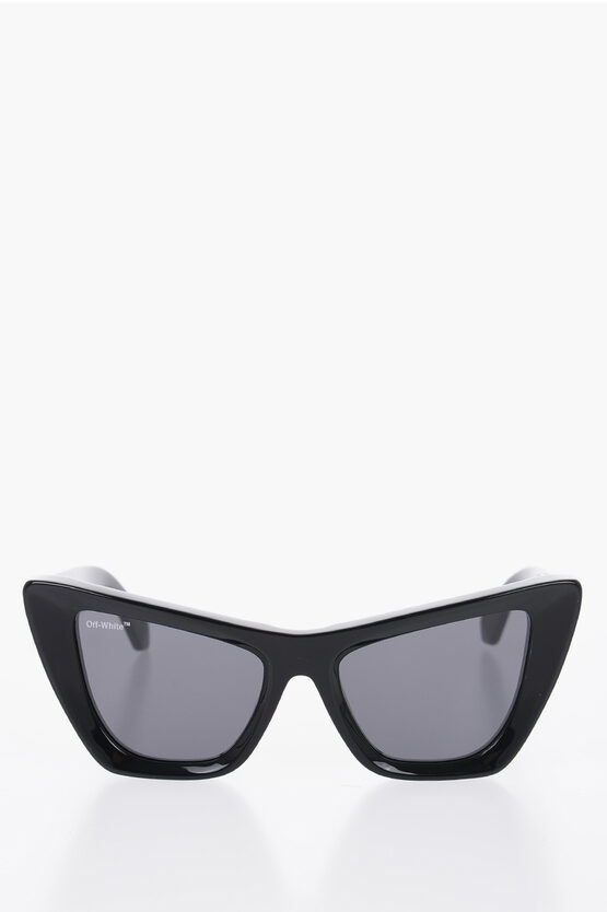 Off-white Solid Color Edvard Maxi Cat Eye Sunglasses Grösse Unica In Black