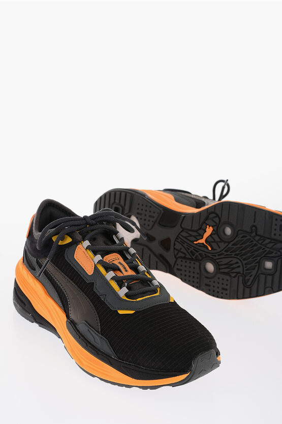 Puma Solid Color Extente Nitro Low-top Sneakers With Contrasting In Black
