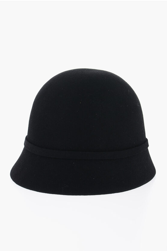 Shop Dior Solid Color Felt Ary Cloche Hat With Golden Logo