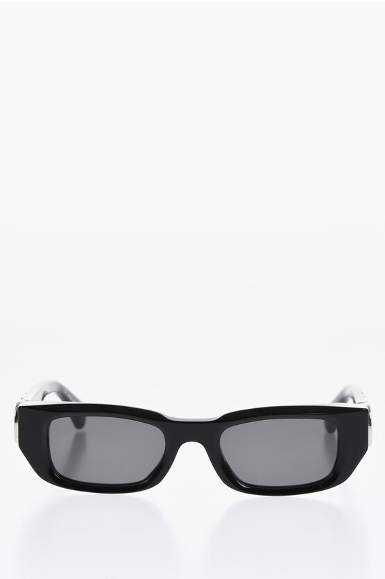Off-white Solid Color Fillmore Rectangular Sunglasses In Black