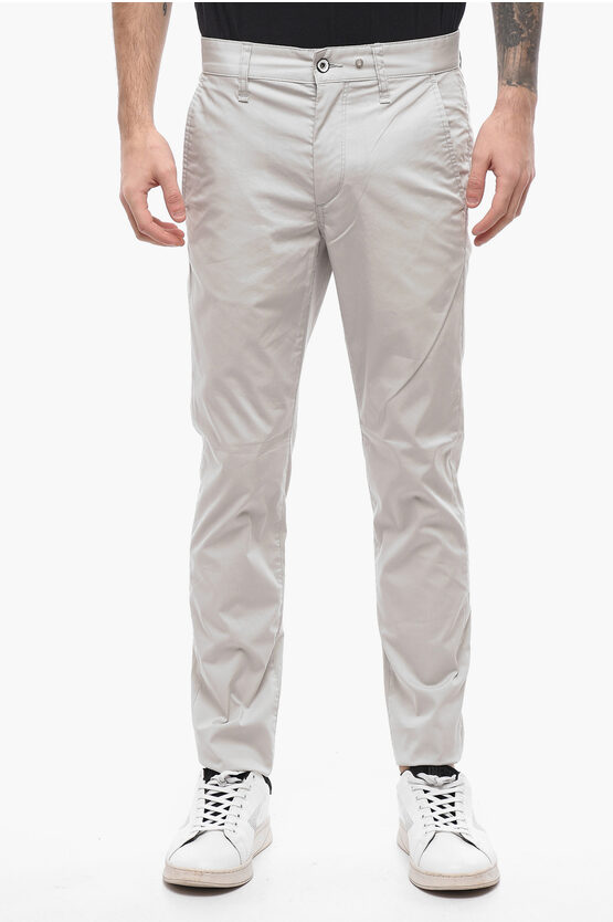 Rag & Bone Solid Colour Fit 2 Chino Trousers With Belt Loops In White