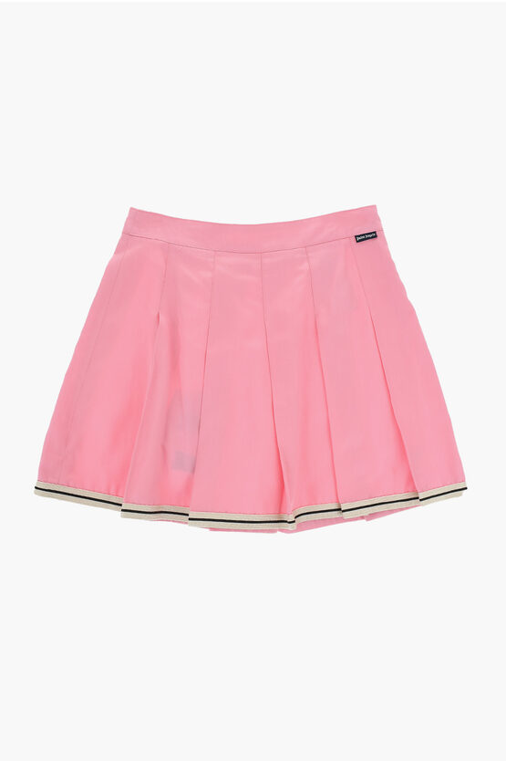 Palm Angels Stripe-trim Pleated Miniskirt