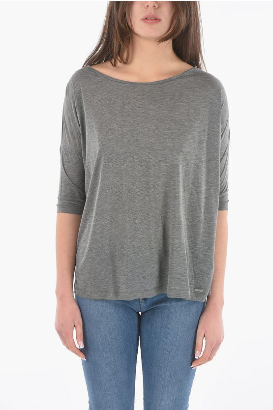 Woolrich Solid Color Flared T-shirt In Gray