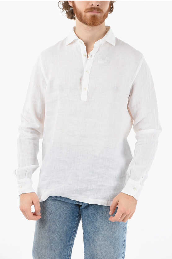 Altea Solid Color Flax Tyler Shirt In White