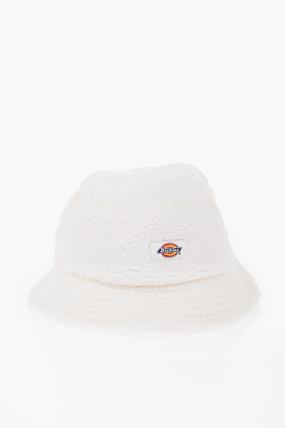 Dickies Solid Color Fleeced Bucket Hat In White