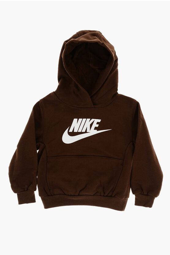 Solid Color Fleeced Cotton Hoodie and Joggers Set