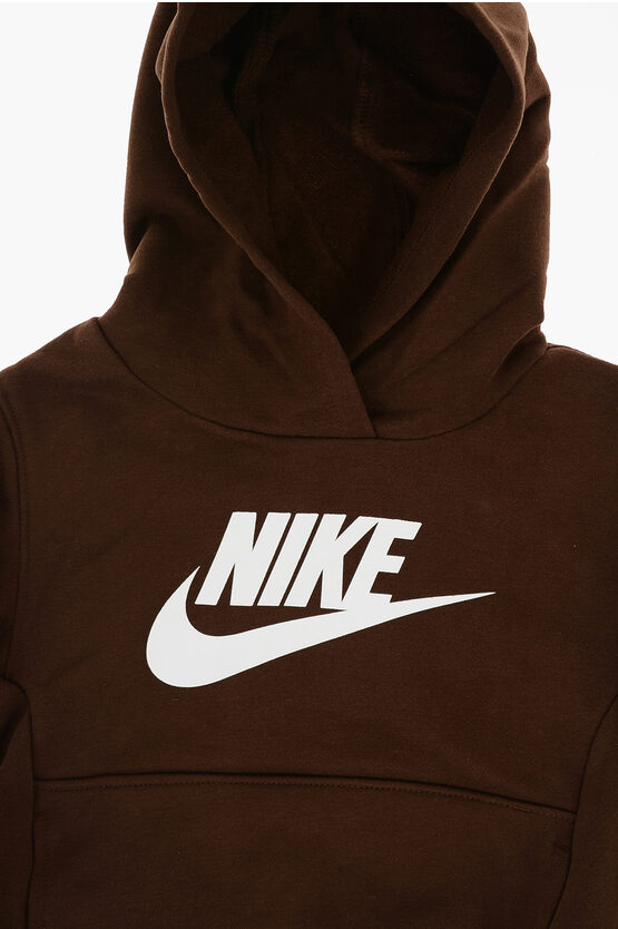 Solid Color Fleeced Cotton Hoodie and Joggers Set