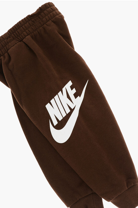 Solid Color Fleeced Cotton Hoodie and Joggers Set