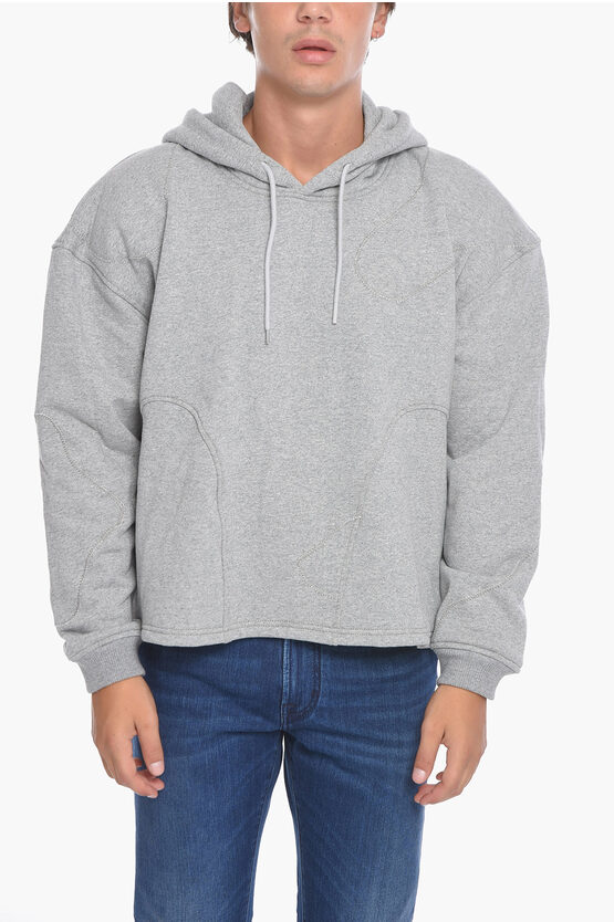 Who Decides War Solid Colour Fleeced Cotton Hoodie With 2 Pockets In Grey