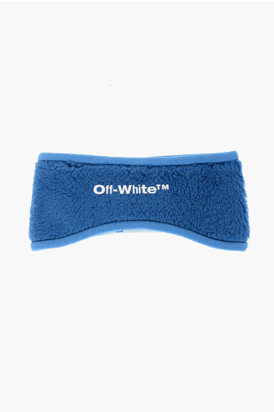 Off-white Solid Colour Fleeced Headband With Printed Logo In Multi