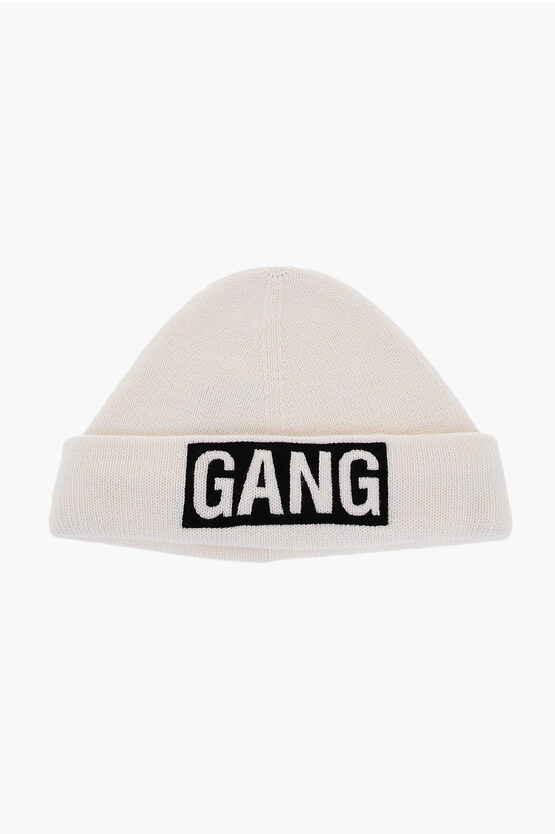 Neil Barrett Solid Color Gang Beanie With Contrasting Detail In Neutral