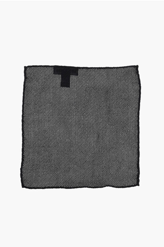 Dsquared2 Solid Color Gauzed Silk Pocket Square In Gray
