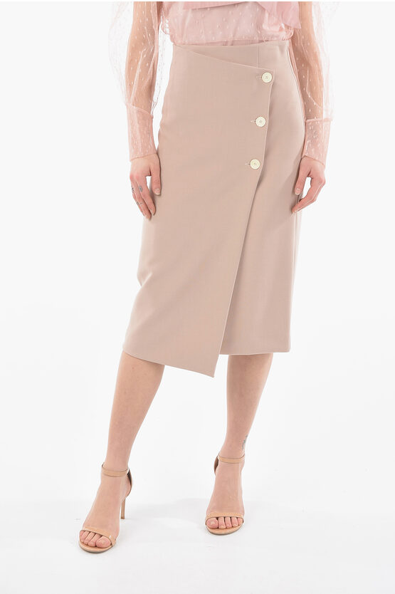 Altea Solid Color Gipsy Wrap Skirt In Neutral