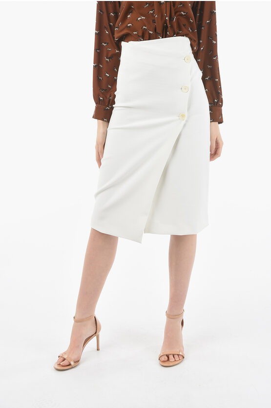 Altea Solid Color Gipsy Wrap Skirt In White