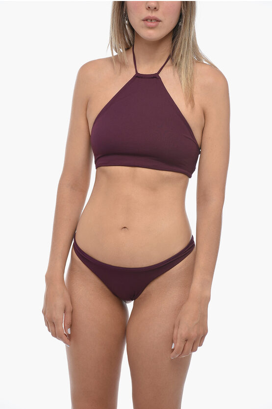 Shop Attico Solid Color Halterneck Bikini