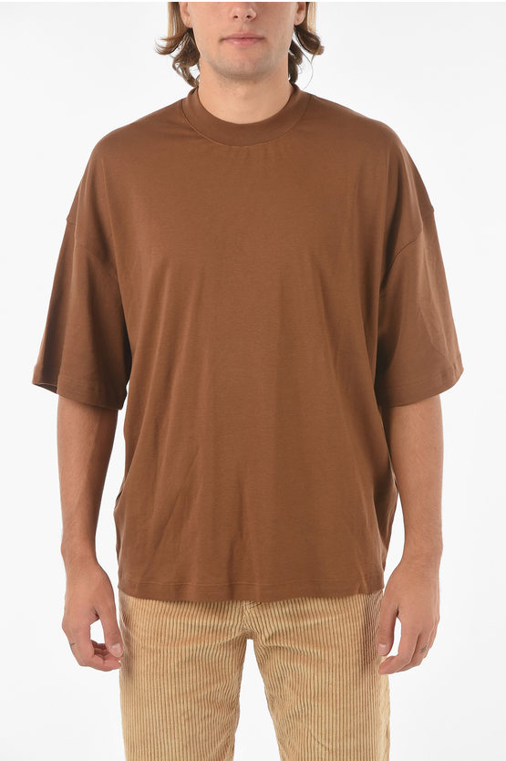 Samsoe & Samsoe Solid Color Hamal Crew-neck T-shirt In Brown
