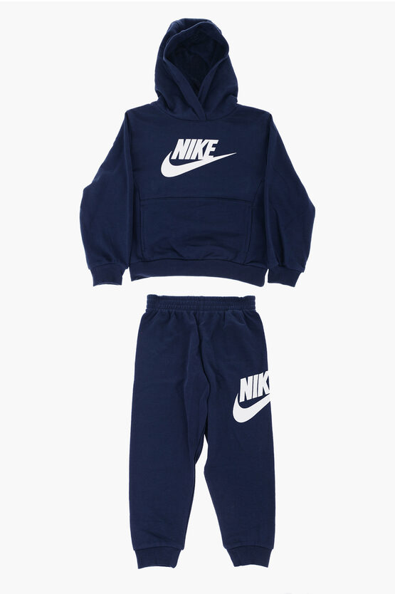Nike Kids' Solid Colour Hoodie And Joggers Set With Printed Logo In Pink