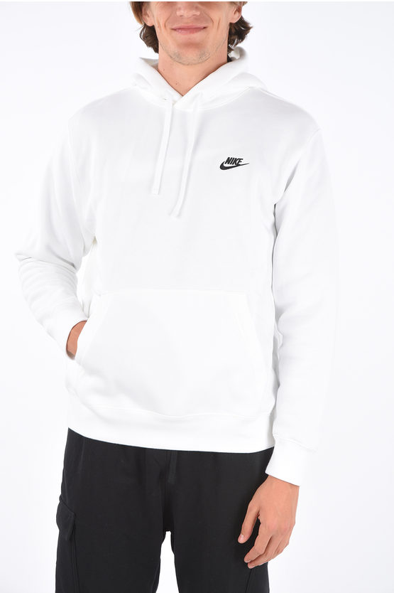 Nike Solid Color Hoodie With Contrasting Logo In White