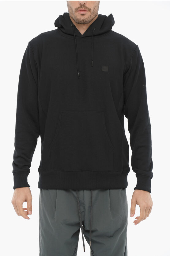 Woolrich Solid Color Hoodie With Patch Pocket In Black