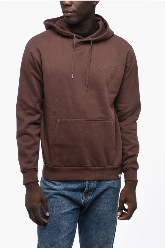 Shop Les Deux Solid Color Hoodie With Patch Pocket