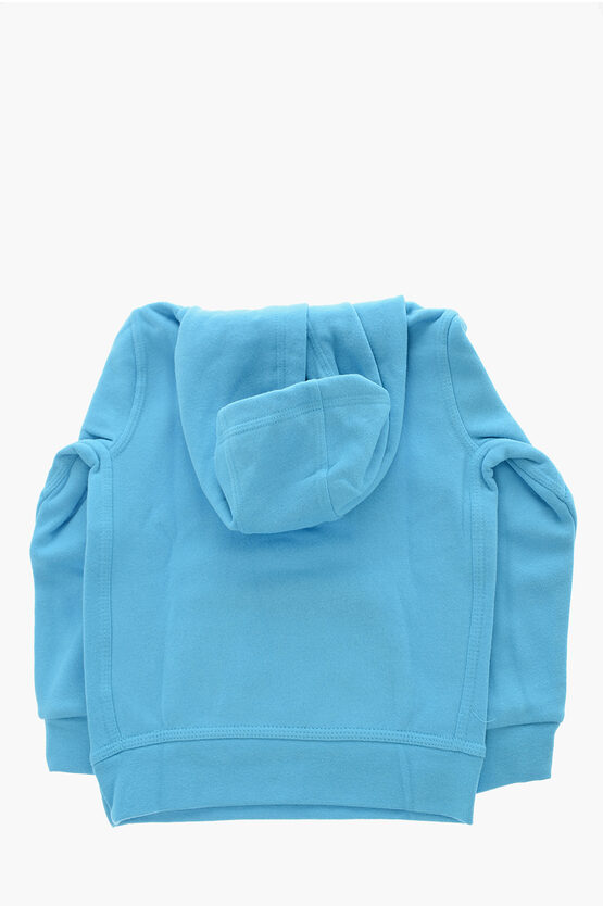 Solid Color Hoodie with Printed Logo
