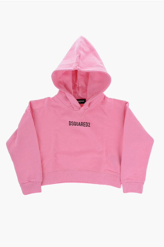 Dsquared2 Solid Color Hoodie With Printed Logo