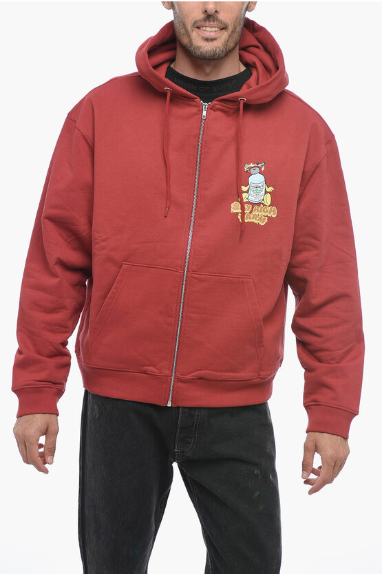 Shop Sky High Farm Solid Color Hoodie Zipped Closure