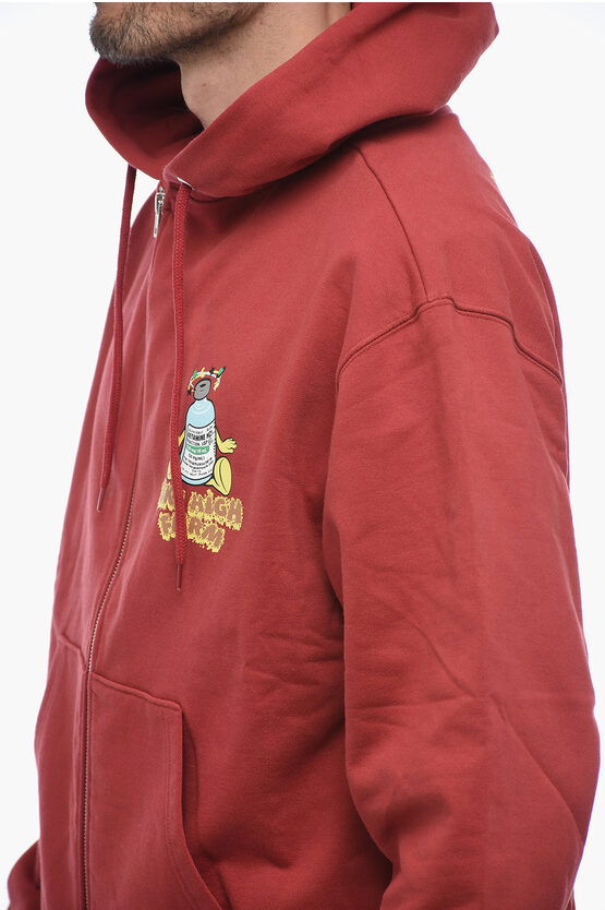 Solid Color Hoodie Zipped Closure