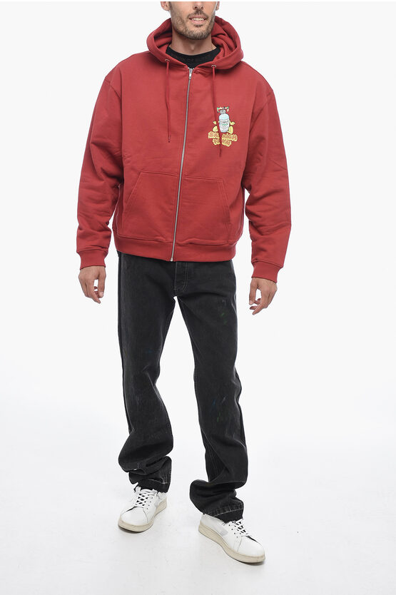 Solid Color Hoodie Zipped Closure