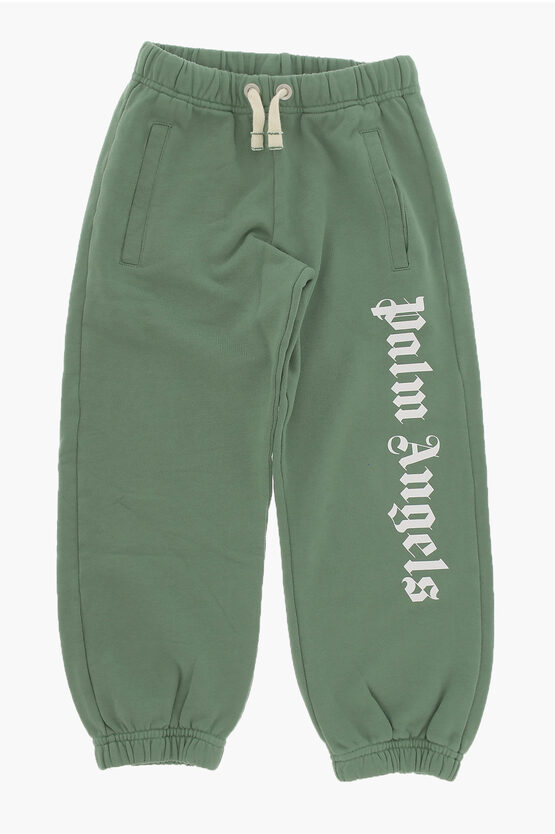 Shop Palm Angels Solid Color Joggers With Contrast Logo