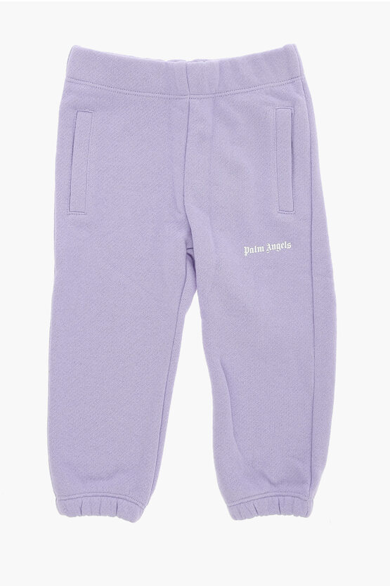 Shop Palm Angels Solid Color Joggers With Printed Logo