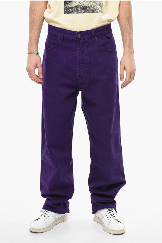 Darkpark Solid Color John Jeans With Frayed Hem 23cm In Purple