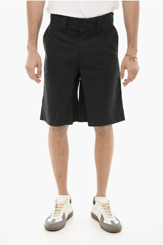 Sunnei Solid Color Jump Shorts With Belt Loops In Black