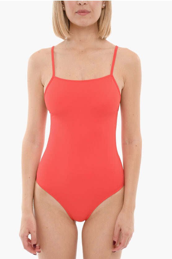 Samsoe & Samsoe Solid Colour Kari One-piece Swimsuit In Orange