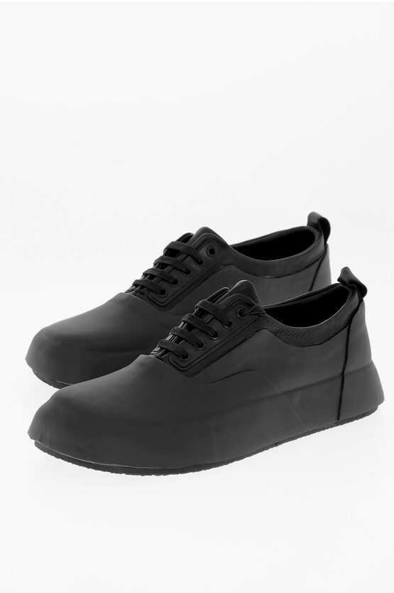 Shop Ambush Solid Color Leather And Rubber Low-top Sneakers