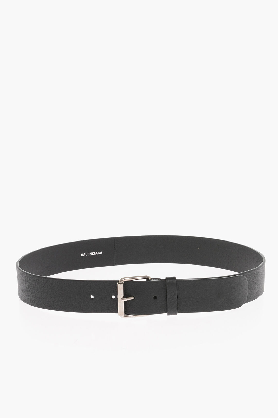 Balenciaga Solid Color Leather Belt with Printed Logo 40mm