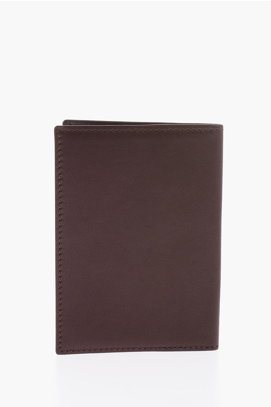 Corneliani Solid Color Leather Card Holder men Glamood Outlet