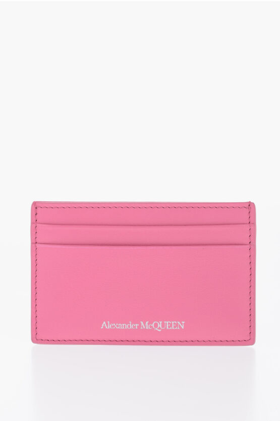 Shop Alexander Mcqueen Solid Color Leather Card Holder