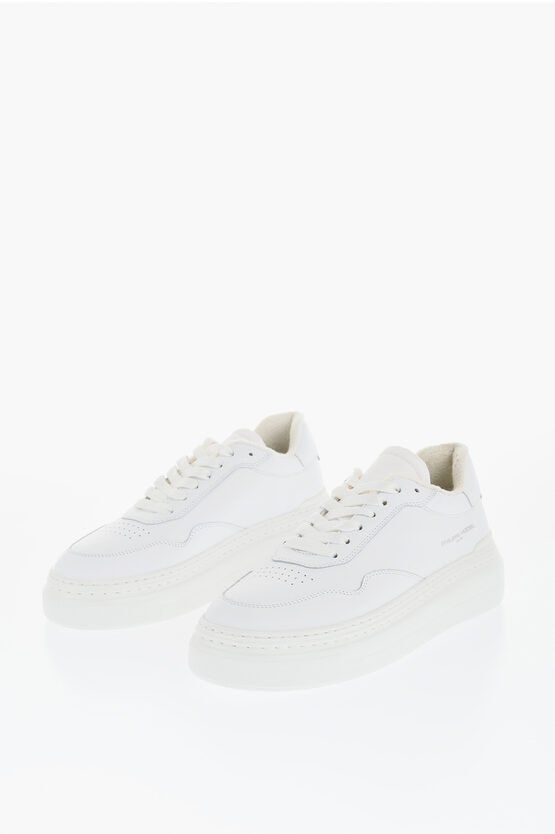 Philippe Model Solid Color Leather Etienne Low Top Sneakers