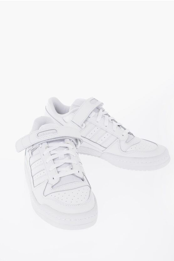 Shop Adidas Originals Solid Color Leather Forum Low-top Sneakers