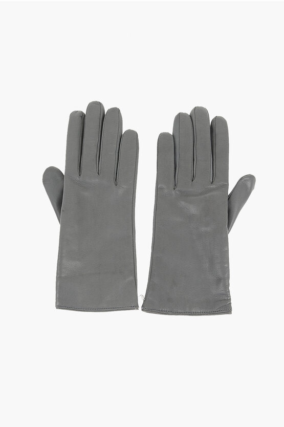 Shop Gala Gloves Solid Color Leather Gloves With Cashmere Lining