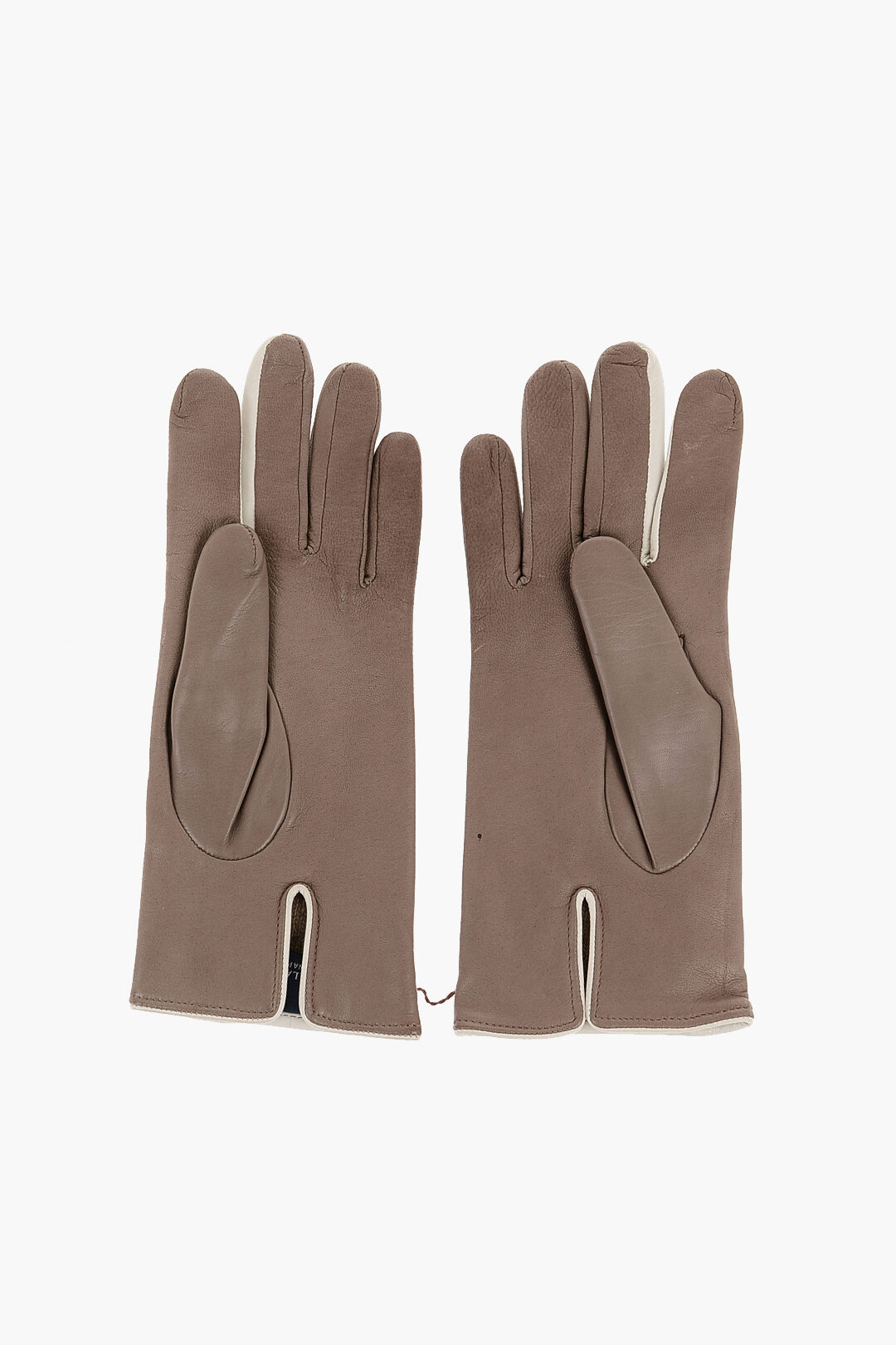 Solid Color Leather Gloves with Cashmere Lining