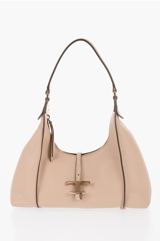 Shop Tod's Solid Color Leather Hobo Bag