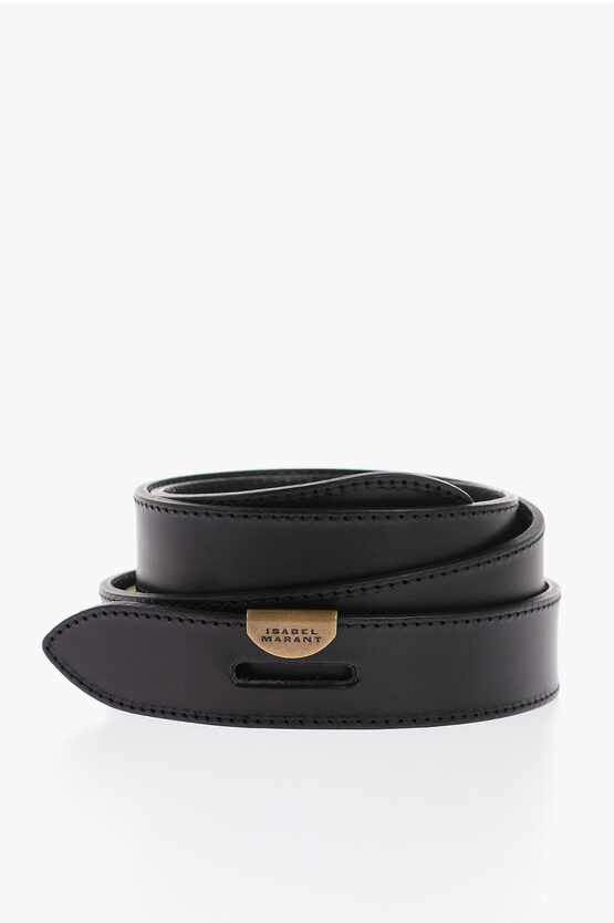 Isabel Marant Solid Color Leather Lecce Belt 30mm