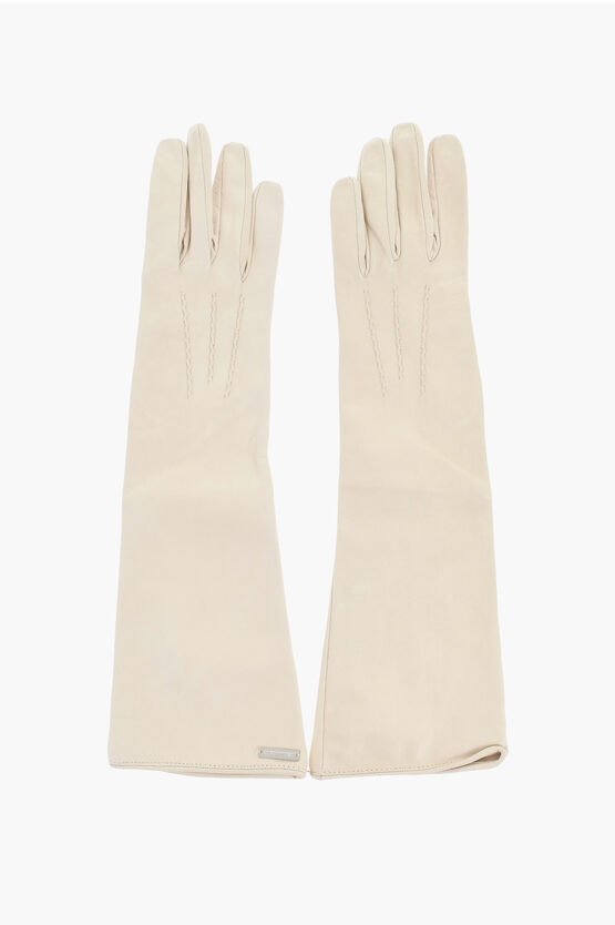 Dsquared2 Solid Color Leather Opera Gloves Grösse 7