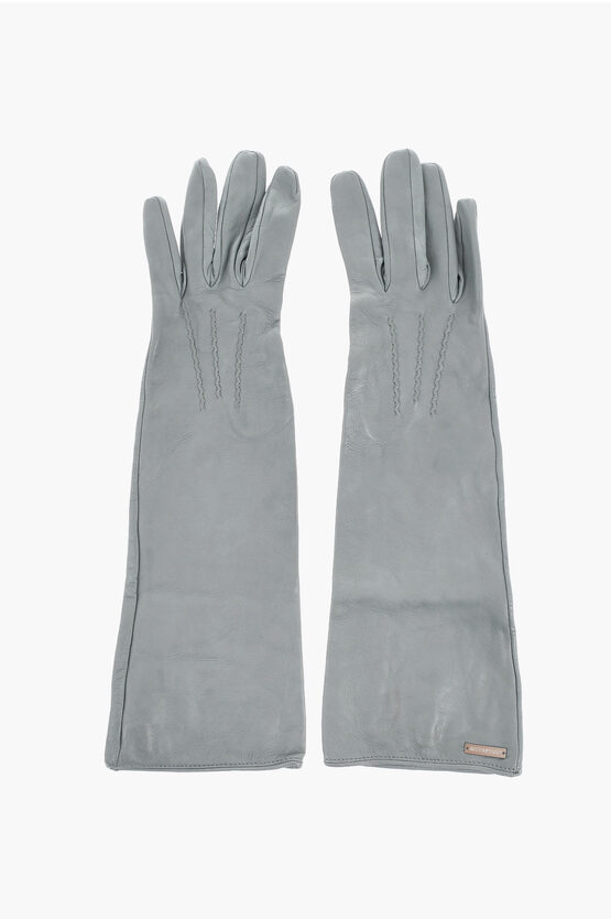 Dsquared2 Solid Color Leather Opera Gloves Grösse 7