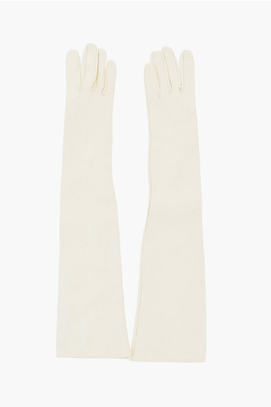 Dsquared2 Solid Color Leather Opera Gloves